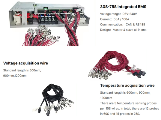 Hệ thống quản lý pin tích hợp GCE BMS 75S 240V 100A BMS tương thích với bộ biến tần GOODWE SOFAR GROWATT DEYE