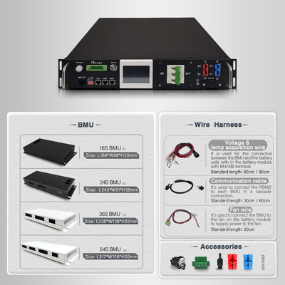 GCE 96S 307.2V 50A LFP BMS hiệu suất cao Relay BMS theo dõi thời gian thực và bảo vệ nâng cao